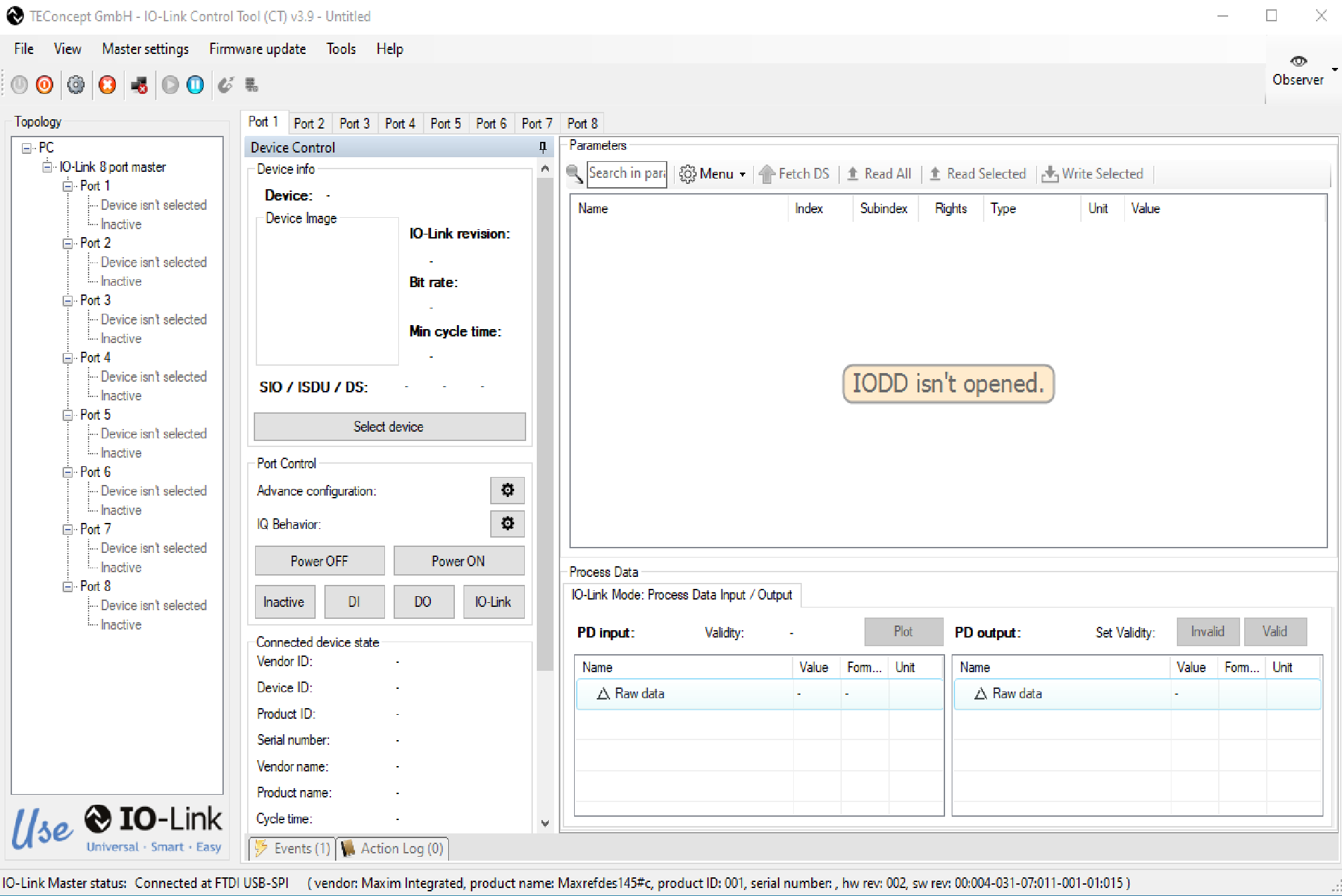 Figure 6. Select Device on IO-Link Control Tool GUI.