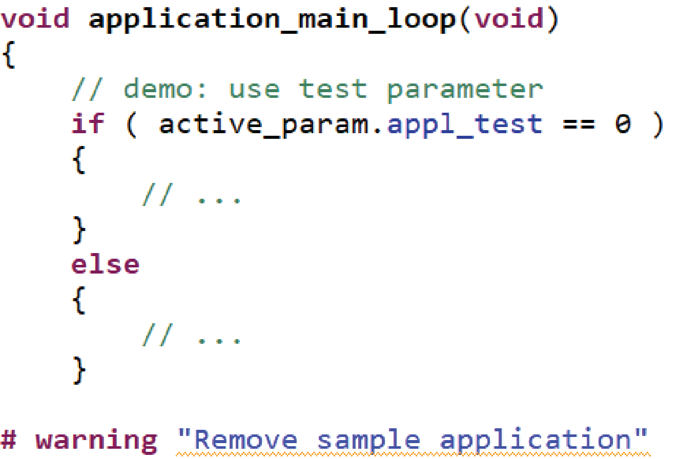 Figure 31. Start of the Main User application.c Loop.