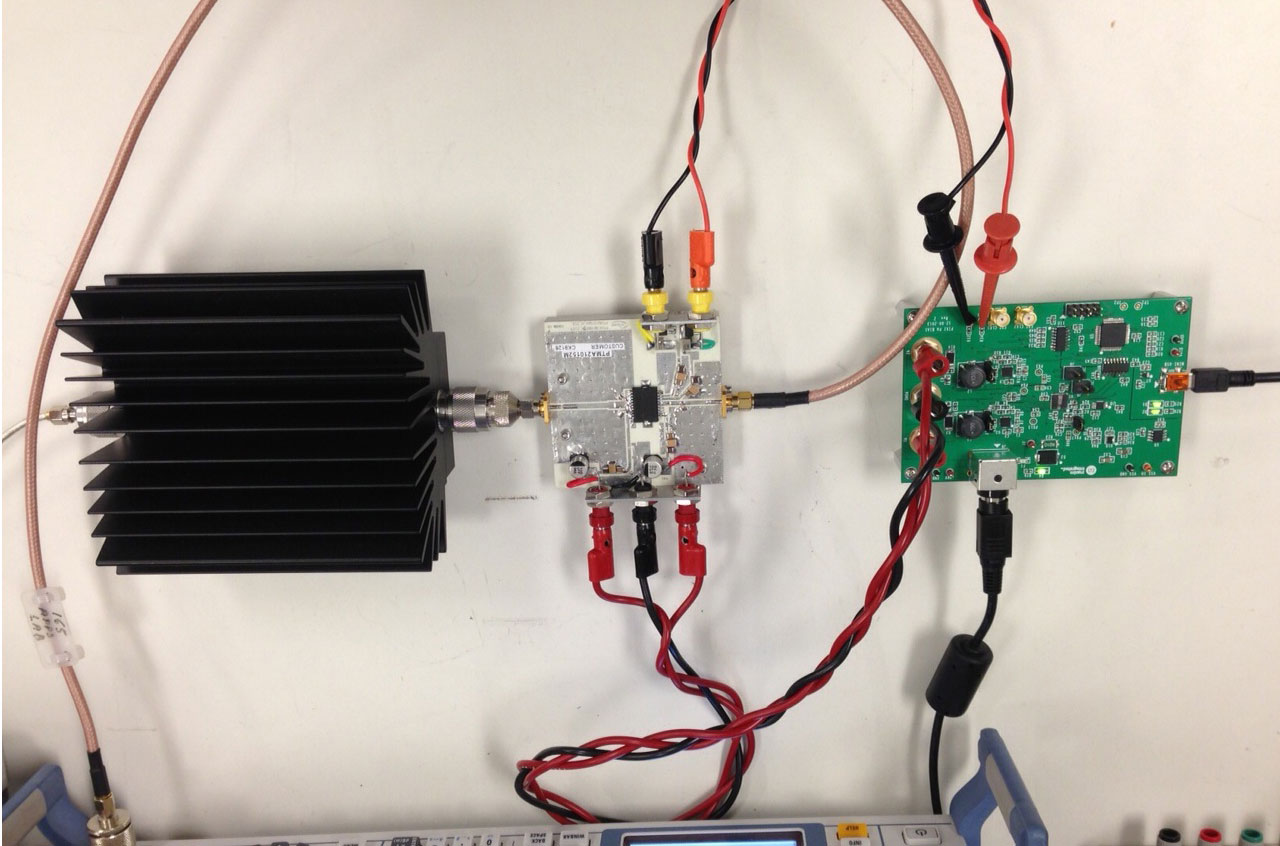 Connections of the MAXREFDES39# board with the PTMA210152M EV kit