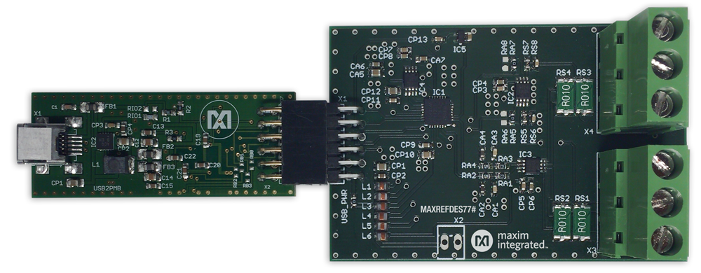 MAXREFDES77 Connected to Munich Board