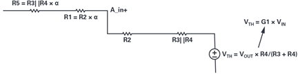 Figure 5. Simplified positive input resistor network.