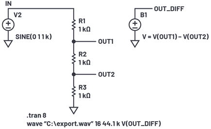 Figure 10. Creating a WAV file from a differential voltage.