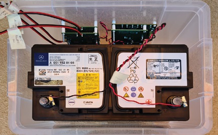 Figure 6. The complete circuit with a battery.