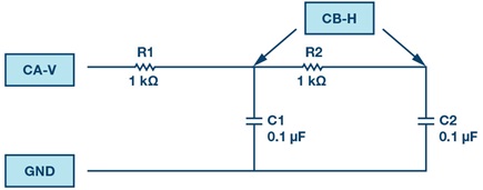 Figure 5. Second-order passive RC low-pass filter