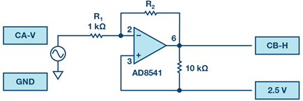 Figure 5. Inverting amplifier configuration.