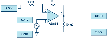 Figure 8. Noninverting amplifier with gain.