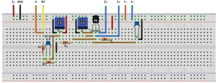 Figure 18. Breadboard connection with C2 added to increase the ac gain.