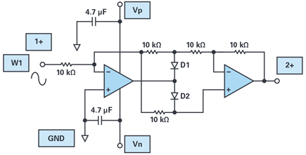 Figure 27. Connection diagram for absolute value circuit.