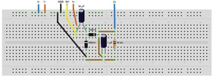 Figure 31. Voltage doubler breadboard circuit.