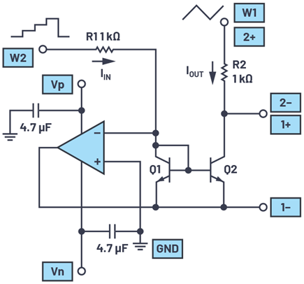 Figure 1. Current mirror test circuit.