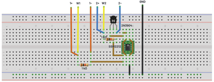 Figure 11. Breadboard connection of Wilson current mirror.