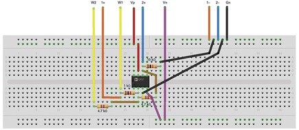 Figure 12. Summing amplifier breadboard circuit.