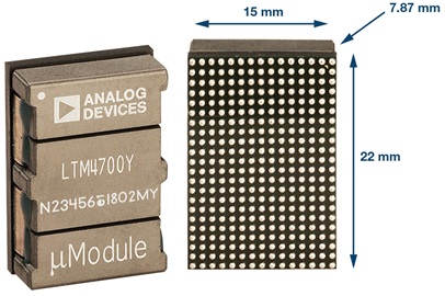 Figure 4. The LTM4700 is capable of delivering up to 100 A output current in a single package. Figure 4. The LTM4700 is capable of delivering up to 100 A output current in a single package.