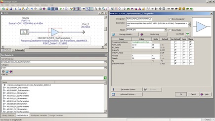 Figure 1. Screenshot from Keysight Genesys showing a typical sys-parameter model.