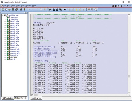 Figure 10. Sample representation of an I/O buffer model using Cadence Model Integrity.