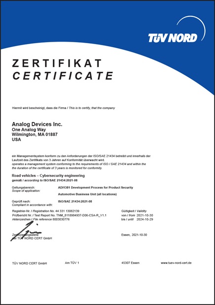 Figure 4. Certificate from TÜV-Nord.